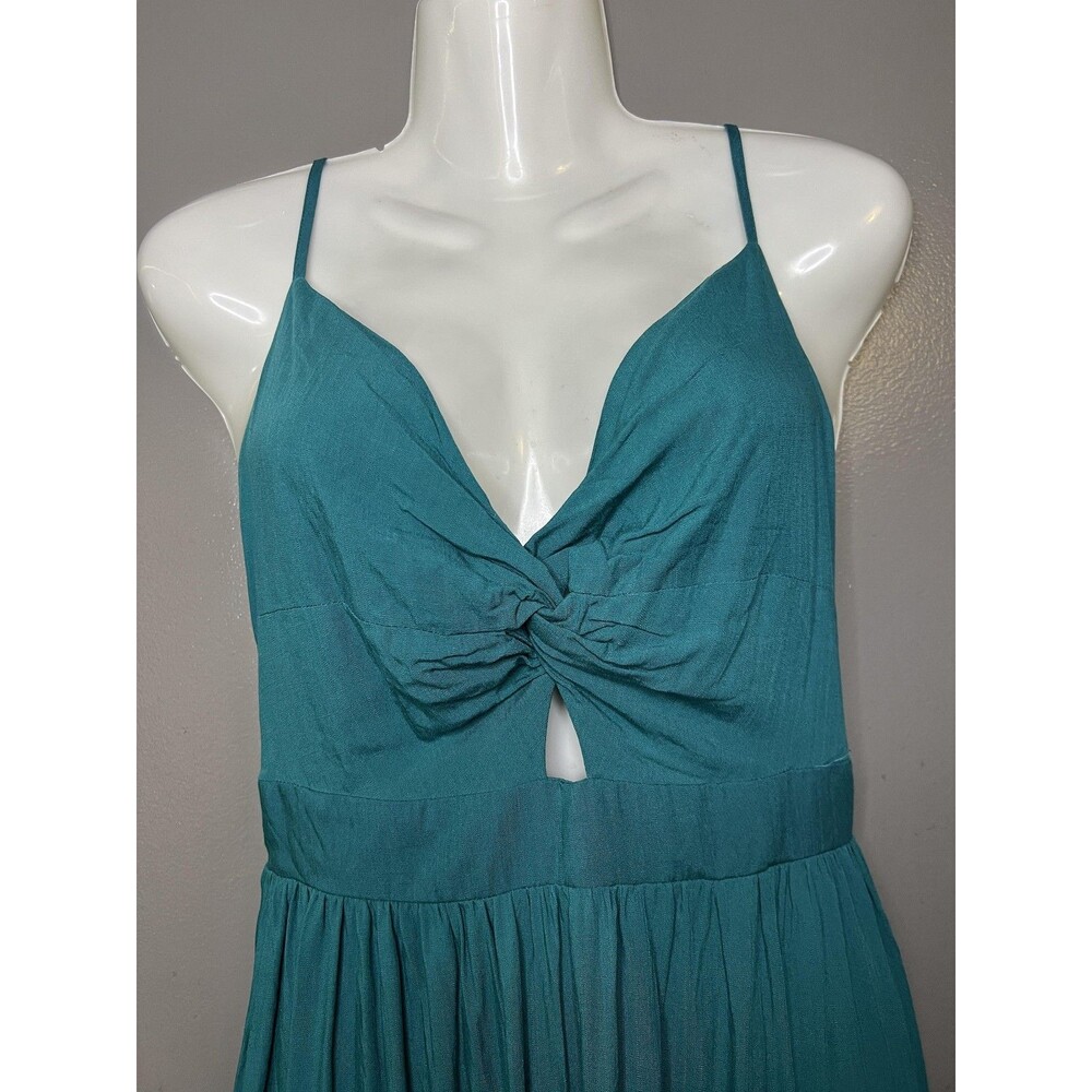 Cupshe Dress Womens Medium Green Cutout Backless Tie Strap Maxi Sundress Beach